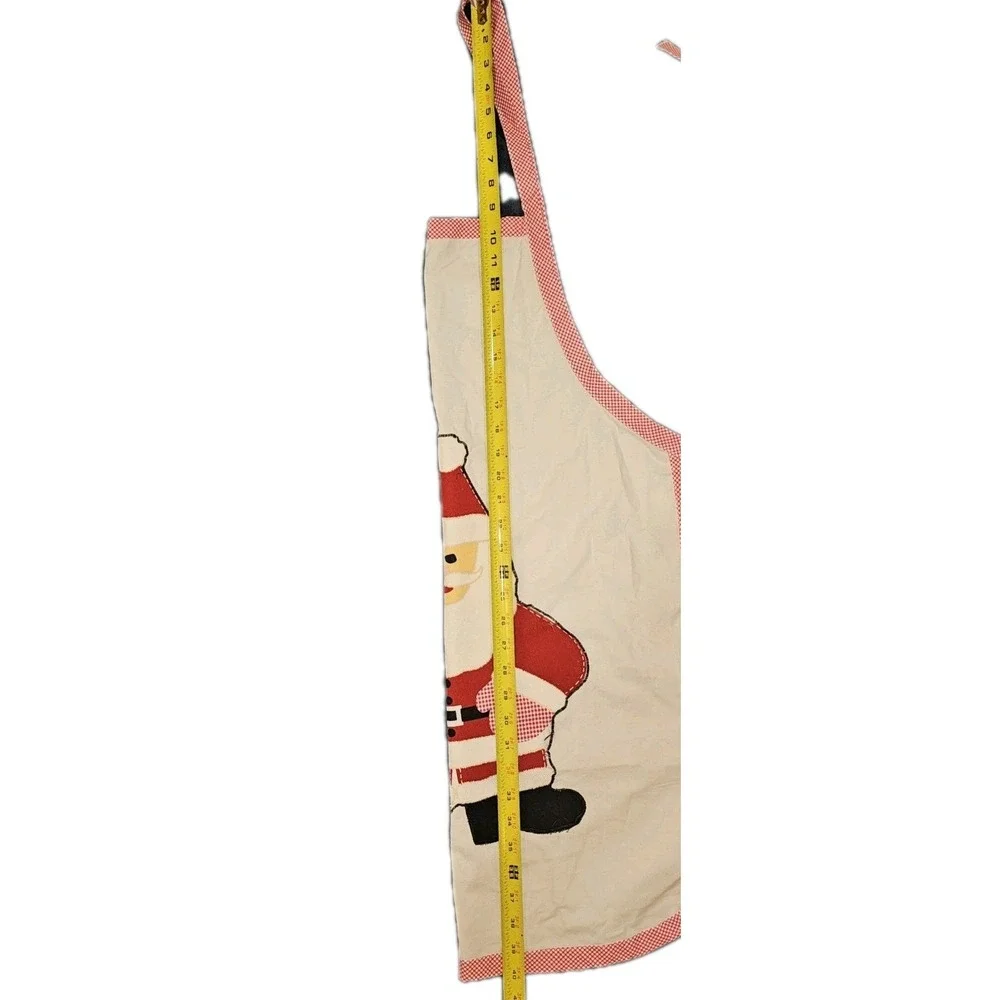 Christmas Santa Claus Holiday Winter Country Kitchen Apron Handmade Decor VTG